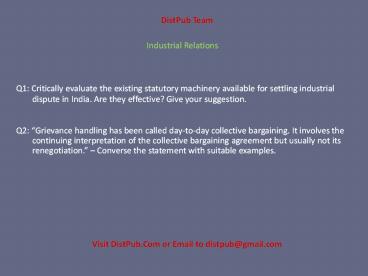 Annamalai Study Material by DistPub – Industrial Relations