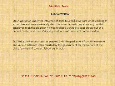Annamalai Study Material by DistPub – Labour Welfare