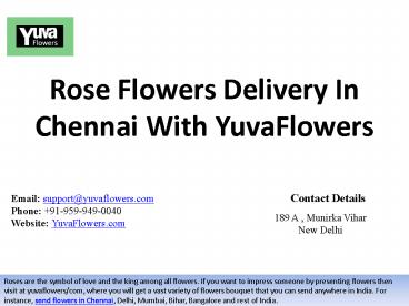 Rose Flowers Delivery In Chennai With YuvaFlowers