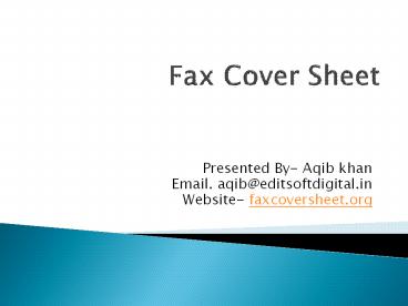 Fax Cover Sheet