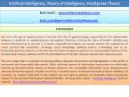 Theory of Intelligence, Artificial Intelligence