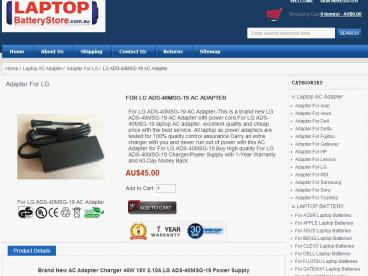 FOR LG ADS-40MSG-19 AC ADAPTER