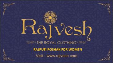 Rajvesh - Rajputi poshak for women