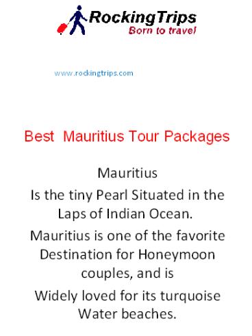 Best Mauritius Tour Packages by Rocking Trips