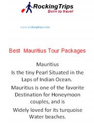 Best Mauritius Tour Packages by Rocking Trips