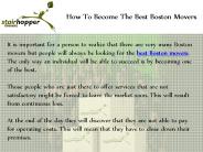 How To Become The Best Boston Movers