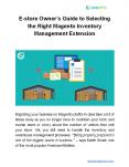 E-store Owner’s Guide to Selecting the Right Magento Inventory Management Extension PowerPoint PPT Presentation