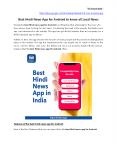 Best Hindi News App for Android to know all Local News PowerPoint PPT Presentation