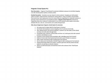 Magento 2 Email Quote