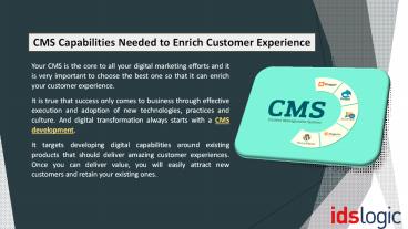 CMS Capabilities Needed to Enrich Customer Experience