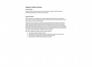 Magento 2 Delete Customer