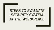 Steps To Evaluate Security System at the Workplace