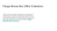 Telugu Movies Box Office Collections PowerPoint PPT Presentation