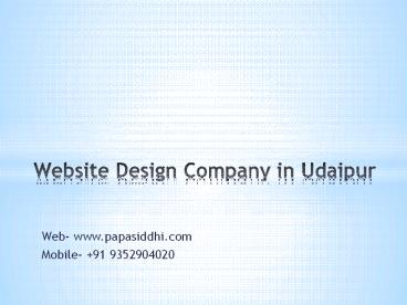 Best Website Design Company in Udaipur
