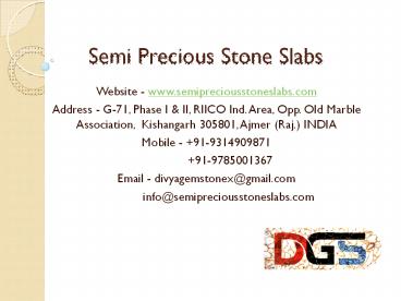 Semi Precious Stone Slabs