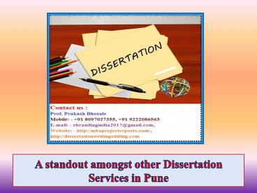 A standout amongst other Dissertation Services in Pune