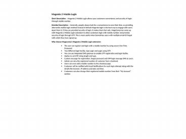 Magento 2 Mobile Login Extensions