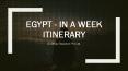 Egypt - In A Week Itinerary PowerPoint PPT Presentation