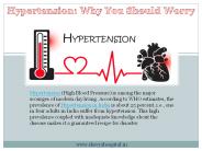 Hypertension: Why You Should Worry