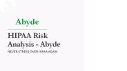 HIPAA Risk Analysis  - Abyde