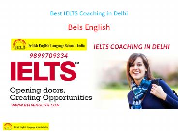 Best IELTS Coaching in Delhi