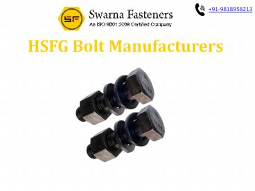 HSFG Bolt Manufacturers