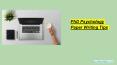 Ph.D. Psychology Paper Writing Tips PowerPoint PPT Presentation