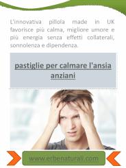 pastiglie per calmare l'ansia anziani
