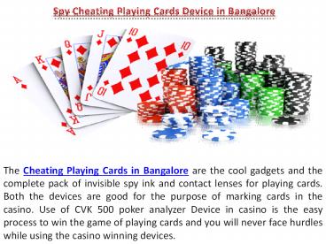 Spy Cheating Playing Cards Device in Bangalore 9999994242