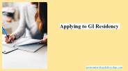 Applying to GI Residency