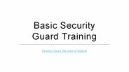 Basic Security Guard Training
