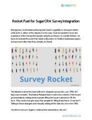 Rocket Fuel for SugarCRM Survey Integration