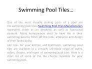 Swimming Pool Tiles Manufacturers