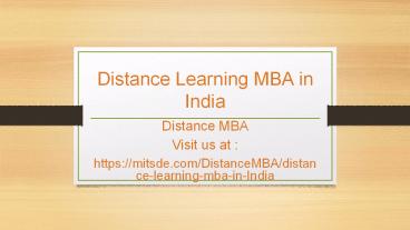 Distance Learning MBA in India | MIT School of Distance Education