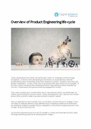 Overview of Product Engineering life-cycle