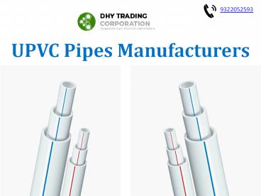 UPVC Pipes Manufacturers
