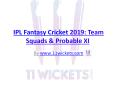 IPL Fantasy Cricket 2019: Team Squads & Probable XI (2) PowerPoint PPT Presentation