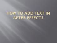How to Add Text in After Effects