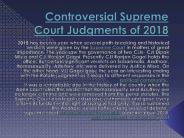 Controversial Supreme Court Judgments of 2018