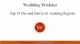 Top 10 Dos and Don’ts of  wedding Registry (1) PowerPoint PPT Presentation
