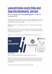 Laravel frame work web and app development service