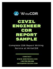 Civil Engineer Cdr Report Sample | WriteCDR