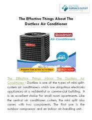 The Effective Things About The Ductless Air Conditioner