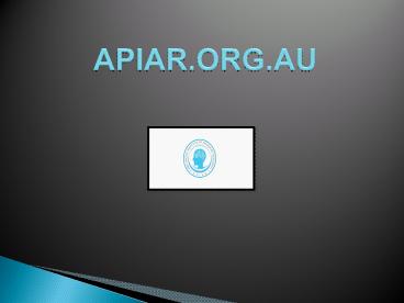 ASIA PACIFIC INSTITUTE OF ADVANCED RESEARCH