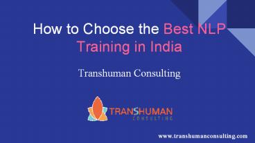 How to choose the Best NLP Training In India