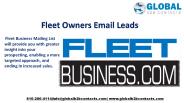 Fleet Owners Email Leads