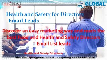 Health and Safety for Directors Email Leads