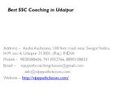 Best SSC Coaching in Udaipur