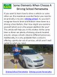 Some Elements When Choose A Driving School Parramatta PowerPoint PPT Presentation
