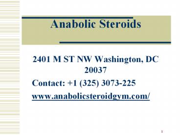 Anabolic Steroids Gym